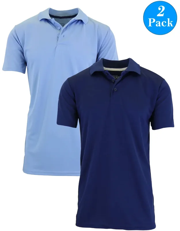 Tagless Dry-fit Moisture-wicking Polo Shirt - 2 Pack