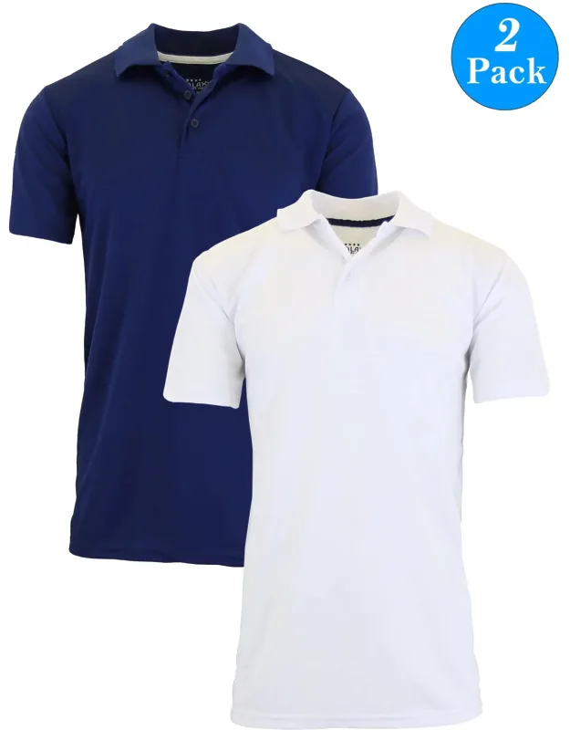 Tagless Dry-fit Moisture-wicking Polo Shirt - 2 Pack