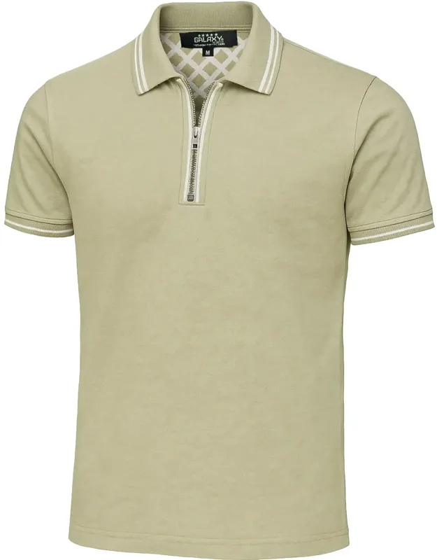 Modern Fit Polo Shirt With Zip Placket