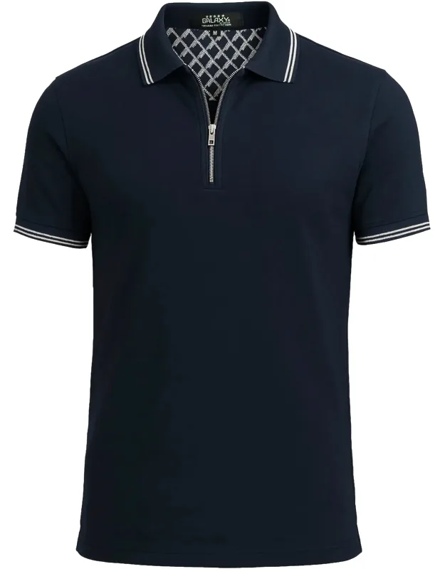 Modern Fit Polo Shirt With Zip Placket