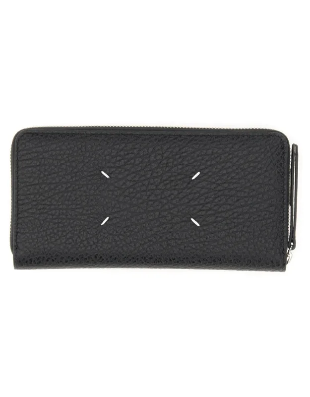 Textured Leather Zip-around Wallet