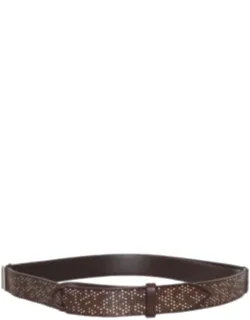 Leather Belt With Colorful Studded Detailing