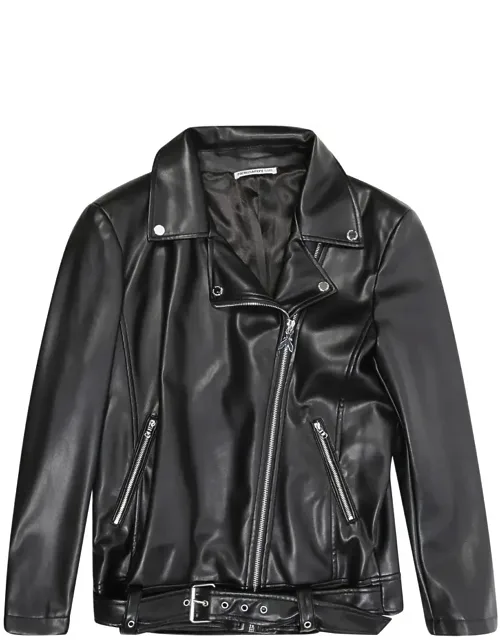 Asymmetrical Eco-leather Biker Jacket