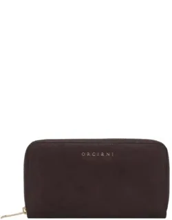 Nabuk Leather Zip-around Wallet With Rfid Protection