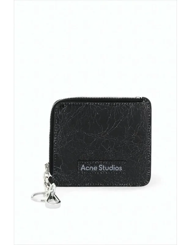 Compact Textured Cowhide Leather Wallet With Zip-around Closure