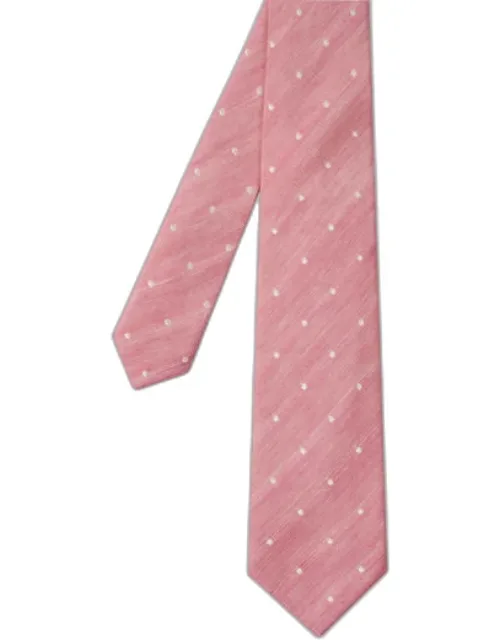Linen-silk Blend Oxford Polka Dot Tie