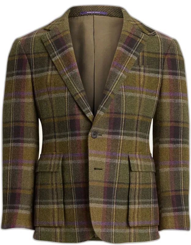 Kent Hand-tailored Plaid Sport Coat