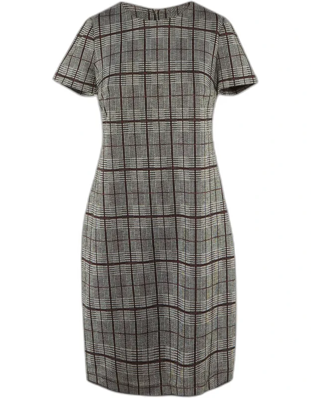 Checkered Knit Mini Dress