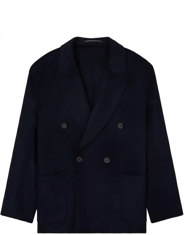 Blazer Double-breasted Button Closure Shawl Lapel