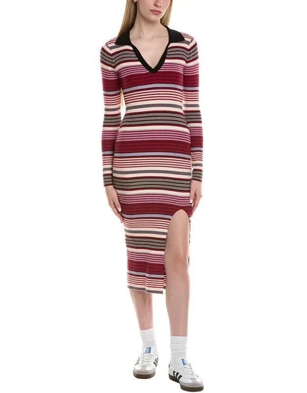 Rib Knit Palm Midi Dress