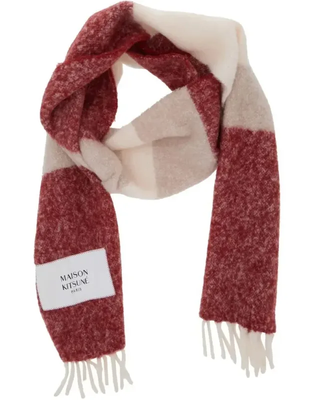 Multicolor Striped Alpaca Blend Scarf