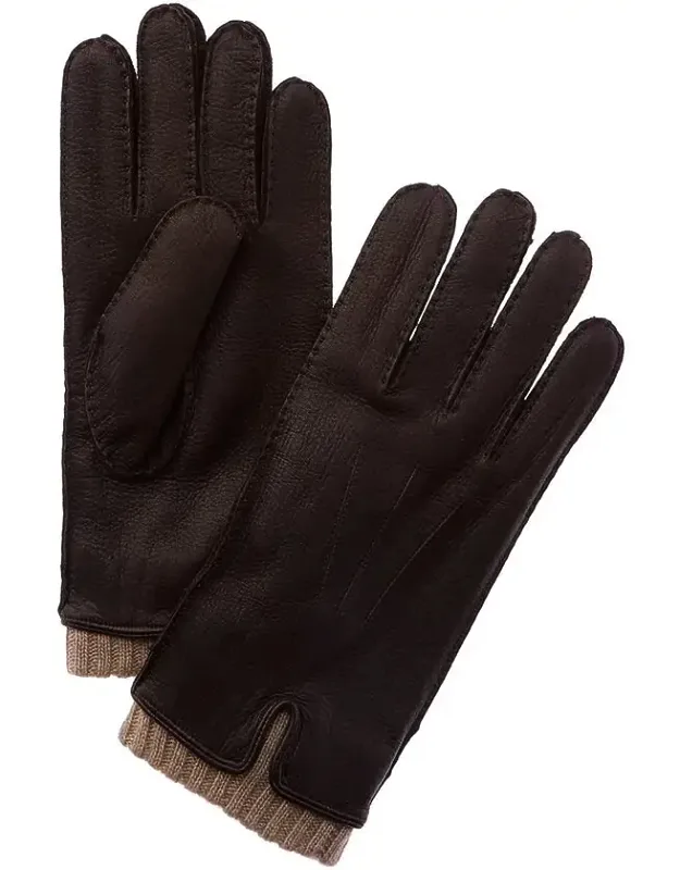 Handsewn Leather & Cashmere Gloves