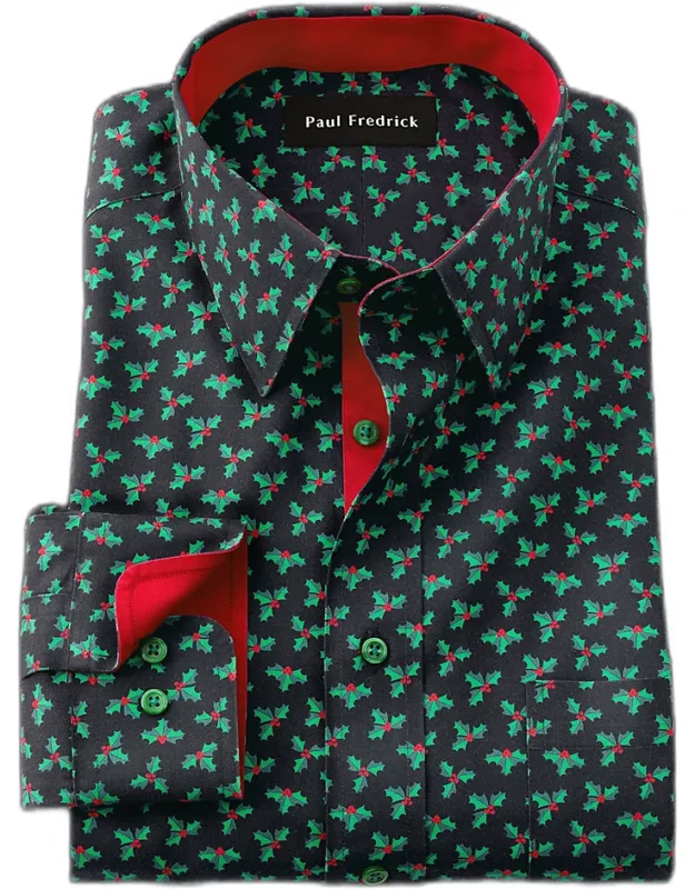 Comfort Stretch Non-iron Novelty Dress Shirt With Contrast Trim