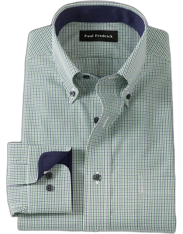 Tailored Fit Non-iron Cotton Check Dress Shirt