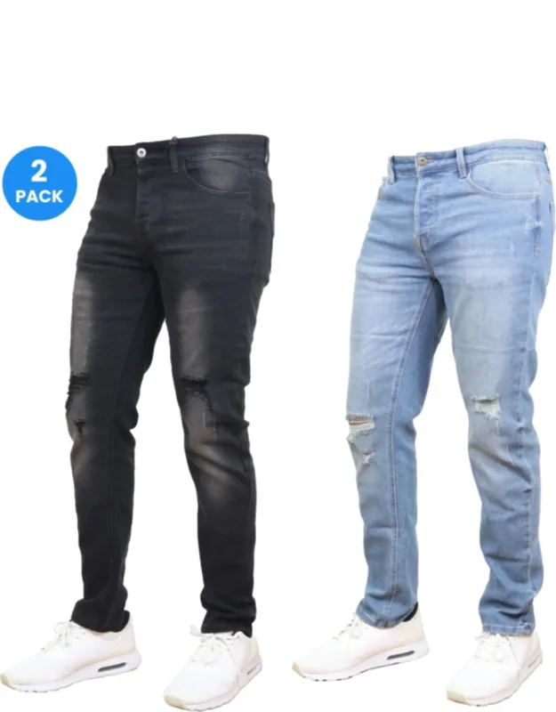Stretch Ripped Jeans - 2 Pack