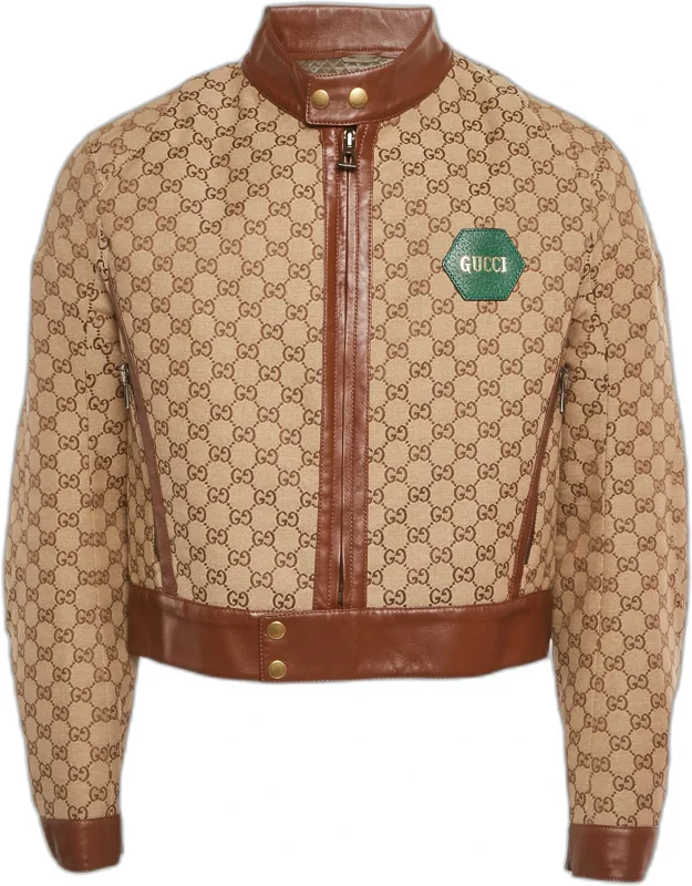Jacquard Canvas And Leather Jacket