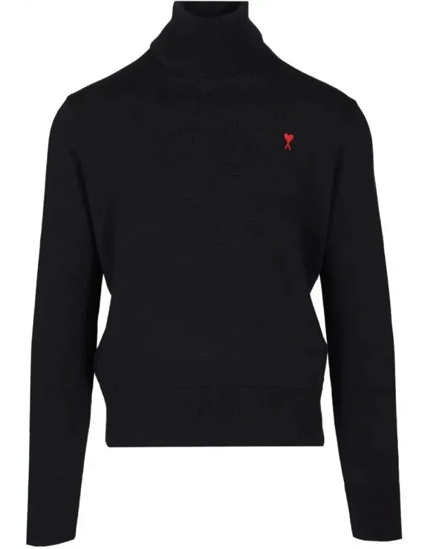 Fitted Merino Wool Turtleneck Sweater