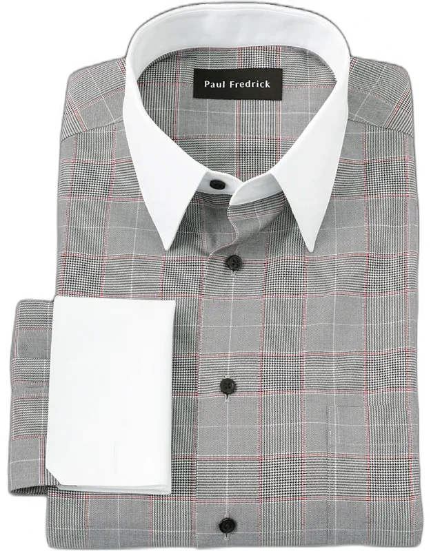 Tailored Fit Comfort Stretch Non-iron Plaid Dress Shirt