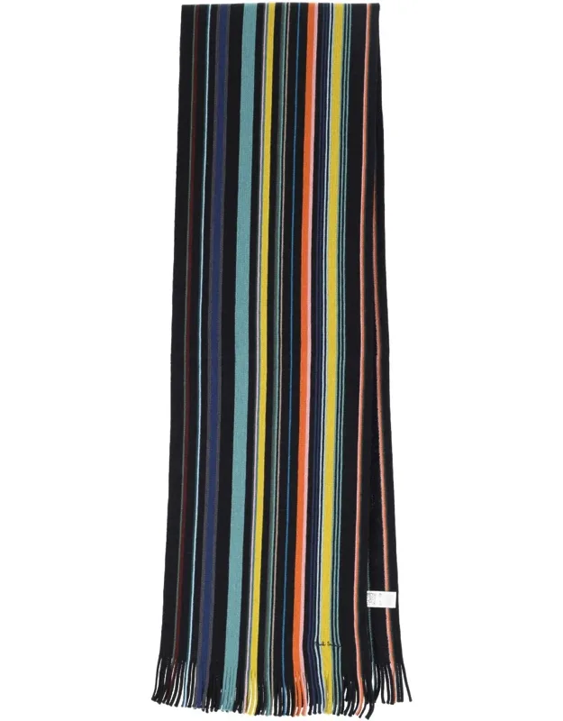 Scarf With Multicolor Striped Pattern