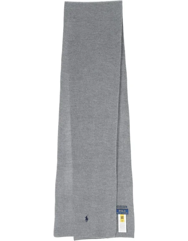 Wool Scarf With Ribbed Pattern And Rectangular Design