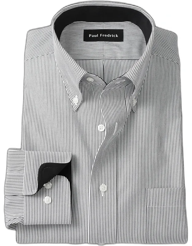 Slim Fit Non-iron Cotton Stripe Dress Shirt