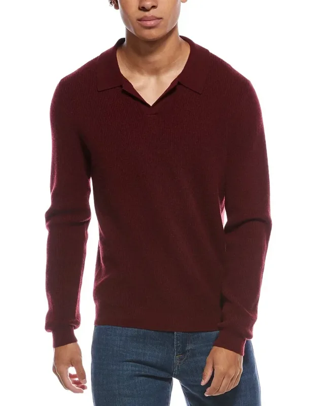 Ribbed Cashmere Polo Shirt