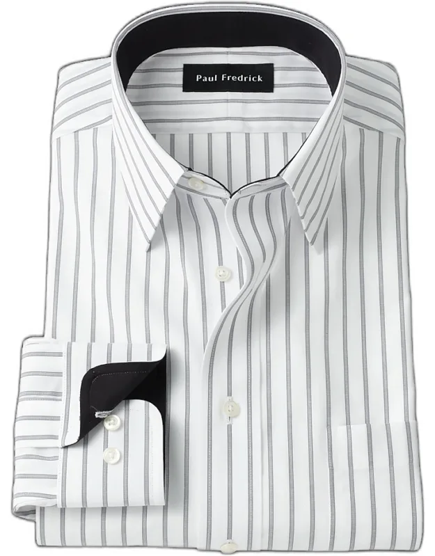 Non-iron Cotton Stripe Dress Shirt