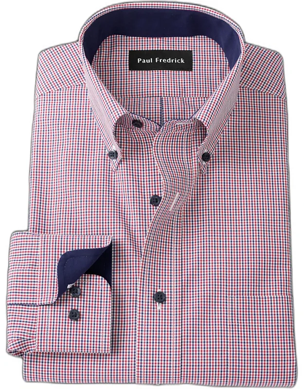 Slim Fit Non-iron Cotton Check Dress Shirt