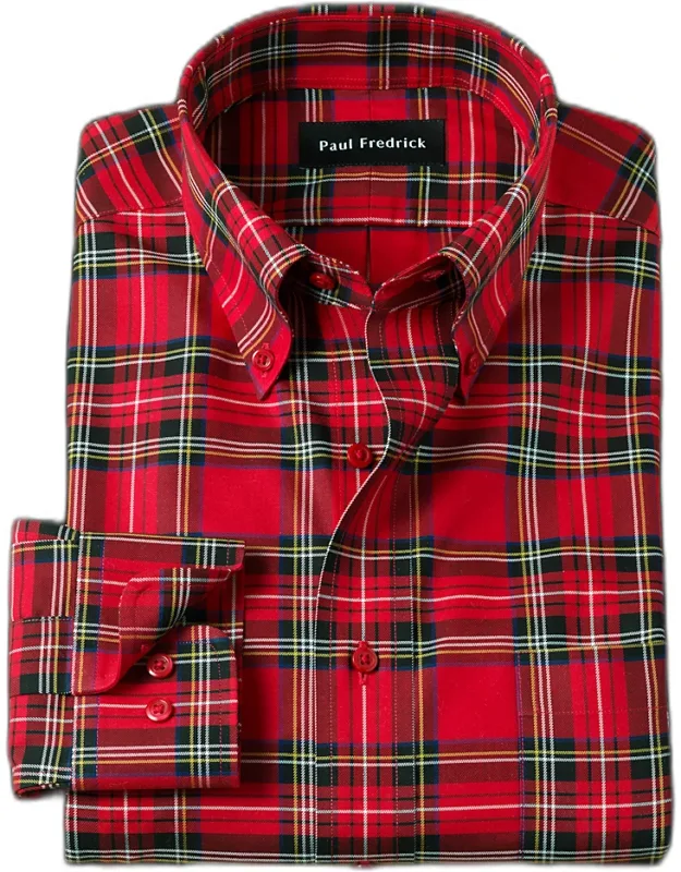 Comfort Stretch Non-iron Plaid Dress Shirt