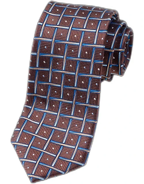 Basketweave Woven Silk Tie
