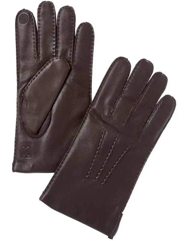 Wool-trim Leather Gloves