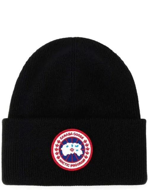 Knit Beanie Hat With Embroidered Logo