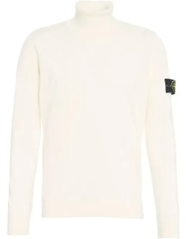 Fitted Turtleneck Sweater With Logo Detail