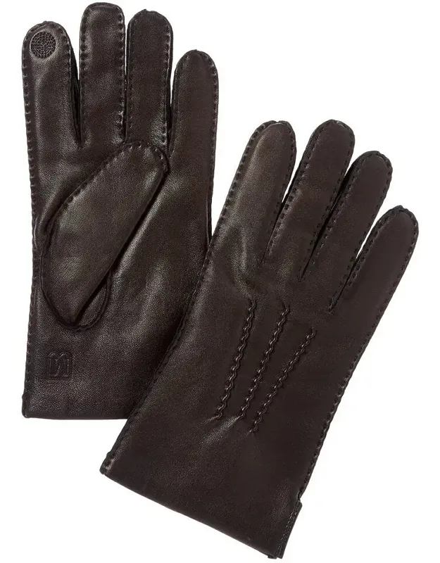 Wool-trim Leather Gloves