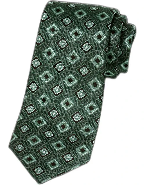 Medallion Woven Silk Tie