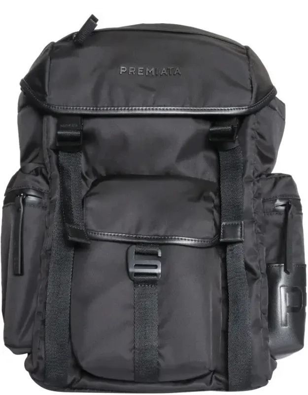 Structured Backpack With Flap Closure And Branded Detailing