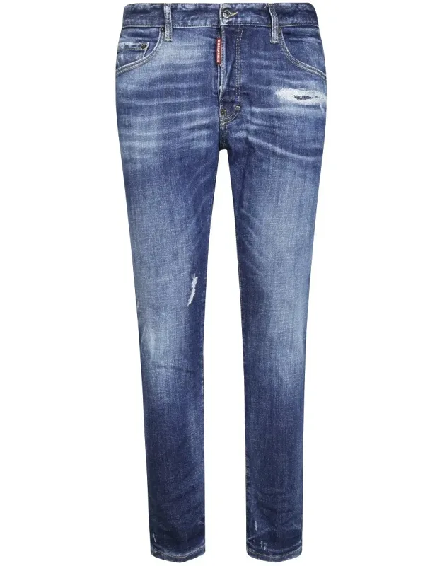 Classic Five-pocket Jeans With Subtle Fading And Whiskering