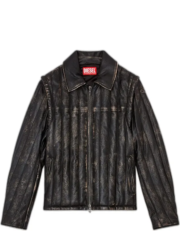 L-albert Quilted Leather Biker Jacket