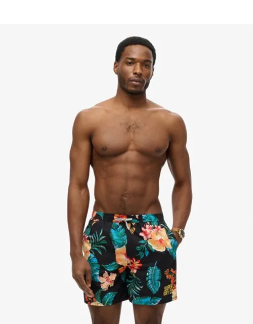 Hawaiian Print 16-inch Swim Shorts