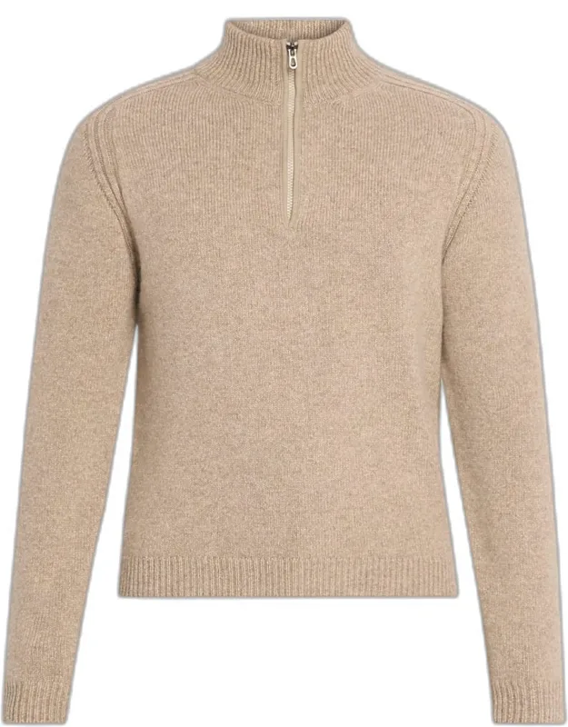 Cashmere Mouline Half-zip Sweater