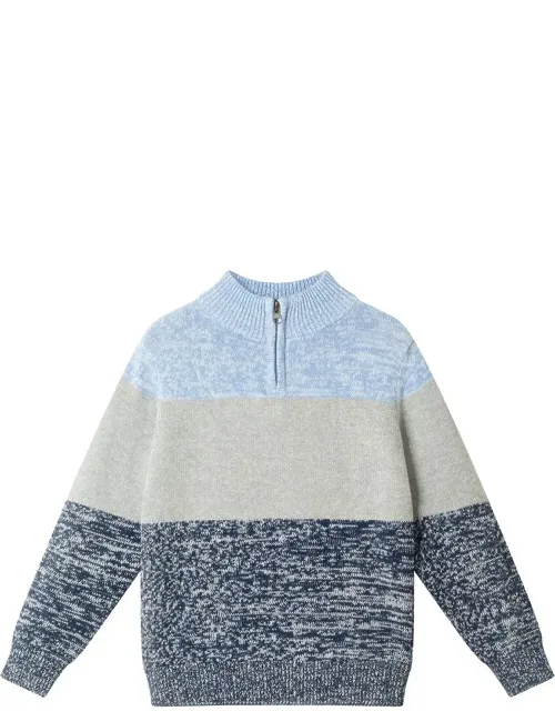 Colorblocked 1/2-zip Sweater