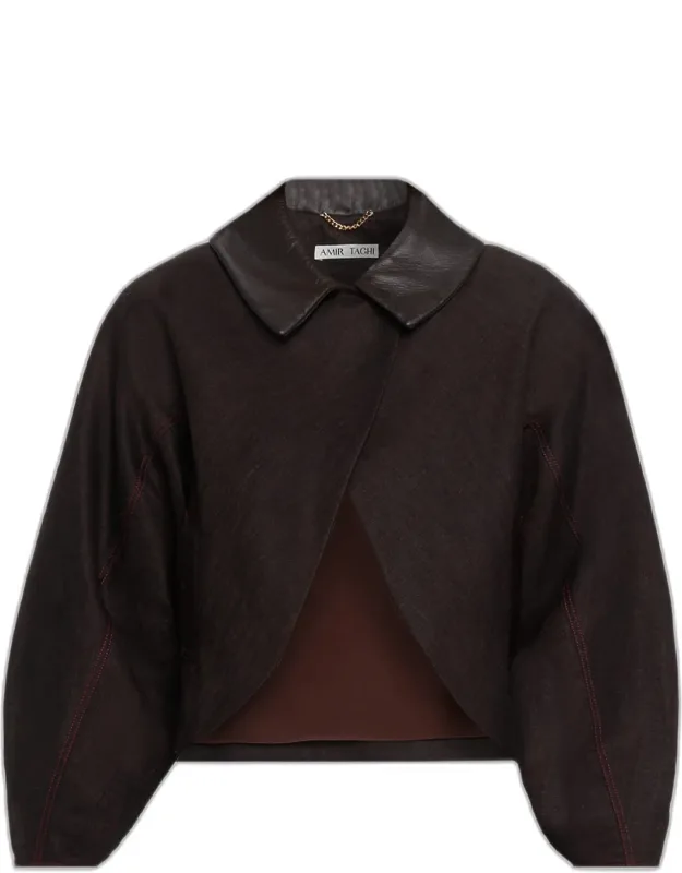 Linen Balloon-sleeve Cutaway Barn Jacket