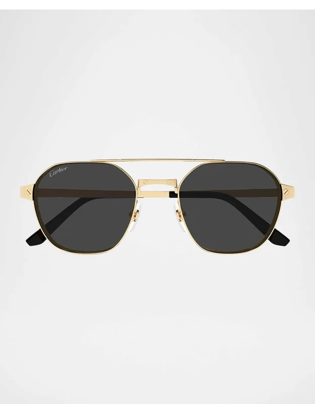 Double-bridge Metal Aviator Sunglasses