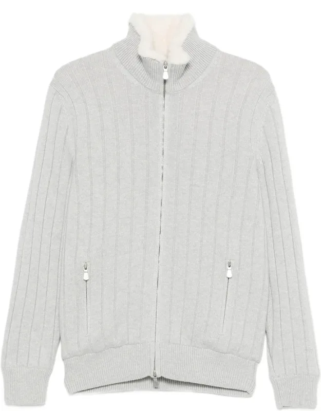 Ribbed Zip Cardigan