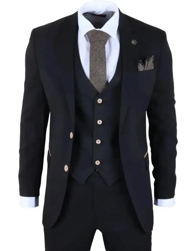 Plain 3 Piece Suit Tailored Fit Set
