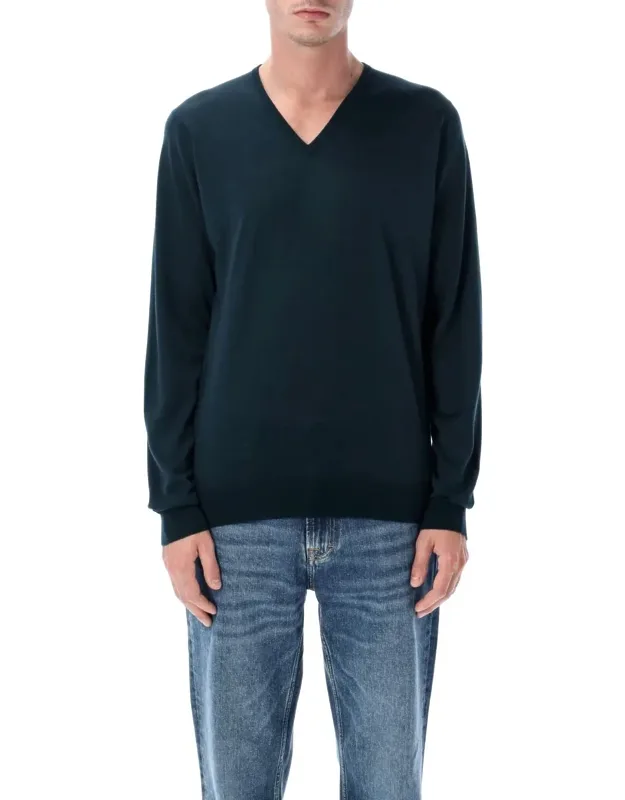 Extra Fine Merino Wool V-neck Jumper