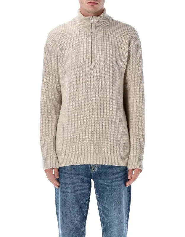 Recycled Merino Wool Quarter Zip Sweater