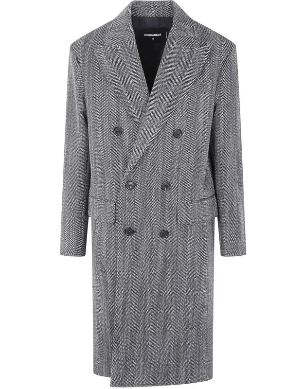 Herringbone Double Breasted Coat