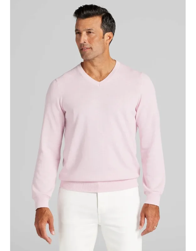 Tailored Fit Pima Cotton V-neck Sweater