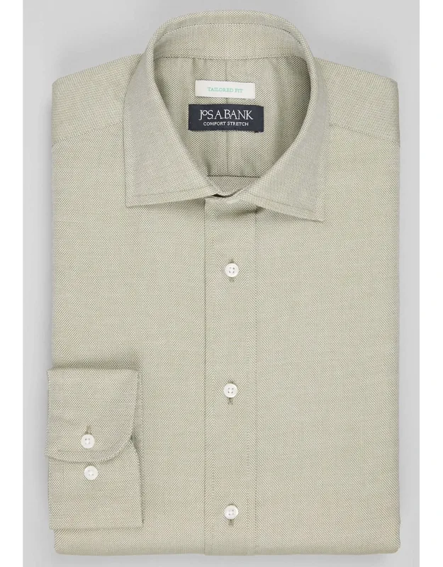 Tailored Fit Spread Collar Oxford Dress Shirt